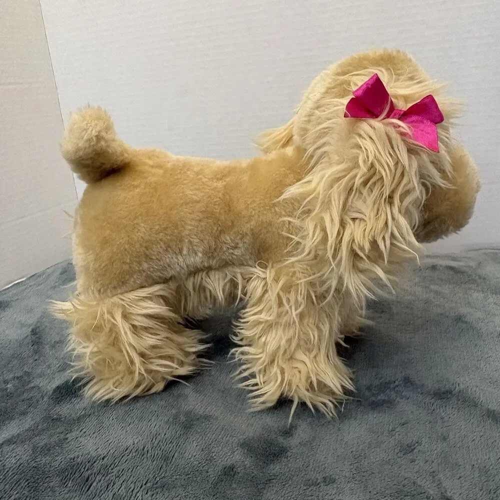 Battat Pucci Pup Cocker Spaniel Puppy Dog Plush Stuffed Animal Tan 10” Pink Bow